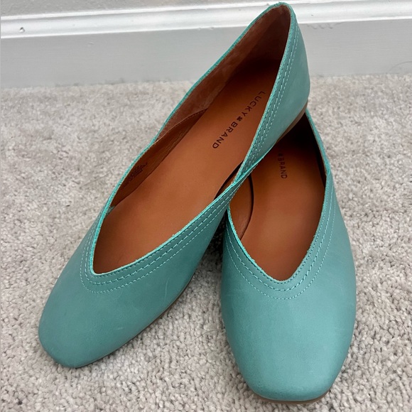 Women’s Lucky Brand Teal Ballet Flats, 7.5 - Picture 2 of 7